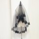 Fingertip Length Black Bridal Veils 1.3*1.5 Meters 8472665169# Fingertip Length Black Bridal Veils 1.3*1.5 Meters 8472665169#