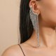 Silver Long Drop Earring With Rhinestones #88211591124 Silver Long Drop Earring With Rhinestones #88211591124
