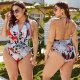 Knot Front Plunging One Piece Swimsuit Plus Size #88211591149 Knot Front Plunging One Piece Swimsuit Plus Size #88211591149