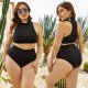 Plus Size Zip Up High Waisted Bikini Swimsuit in Black #88211591151 Plus Size Zip Up High Waisted Bikini Swimsuit in Black #88211591151