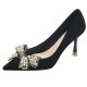 Double Bow Pearl-Embellished Pointed-Toe Pumps #88211591184 Double Bow Pearl-Embellished Pointed-Toe Pumps #88211591184