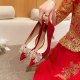 Rhinestone-Embellished Pointed-Toe Pumps in Red #88211591195 Rhinestone-Embellished Pointed-Toe Pumps in Red #88211591195