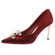 Pearl-Embellished Red Heels #88211591197 Pearl-Embellished Red Heels #88211591197