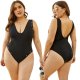 Plus Size Ring Decor Black Monokini 88211592114# Plus Size Ring Decor Black Monokini 88211592114#