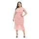 Plus Size V Neck Sleeveless Lace Dress in Pink #88211592132 Plus Size V Neck Sleeveless Lace Dress in Pink #88211592132