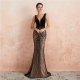 Sleeveless V Neck Beaded Tulle Overlay Illusion Gown #88211592161 Sleeveless V Neck Beaded Tulle Overlay Illusion Gown #88211592161