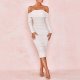 Off The Shoulder Skintight Midi Dresses 88211592231# Off The Shoulder Skintight Midi Dresses 88211592231#