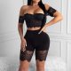 Black Floral Lace Slips Crop Top and Shorts Set #88211592273 Black Floral Lace Slips Crop Top and Shorts Set #88211592273