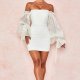 Puff Sleeve Mini Bodycon Dress In White 88211592295# Puff Sleeve Mini Bodycon Dress In White 88211592295#