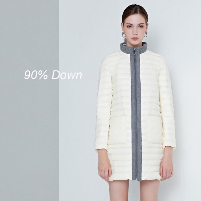 Lightweight Down Coat With Pockets 88211592309#