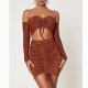 Cheap Sparkling Mini Bodycon Dress Drawstring Design Ruched Long Sleeve 88211592322# Cheap Sparkling Mini Bodycon Dress Drawstring Design Ruched Long Sleeve 88211592322#