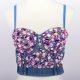 Sparkling Colorful Rhinestone Blue Sweetheart Corset Bra Bustier Top 88211592342# Sparkling Colorful Rhinestone Blue Sweetheart Corset Bra Bustier Top 88211592342#