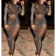Bodycon Jumpsuit-Long Sleeve See Through Rhinestone 88211592343# Bodycon Jumpsuit-Long Sleeve See Through Rhinestone 88211592343#
