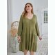 Knee Length Plus Size Dress In Green 88211592381# Knee Length Plus Size Dress In Green 88211592381#
