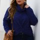 Plus Size Turtleneck Twist Front Sweater 88211592403# Plus Size Turtleneck Twist Front Sweater 88211592403#