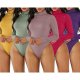 Multi Color Turtleneck Plain Basic Bodysuit 88211592444# Multi Color Turtleneck Plain Basic Bodysuit 88211592444#