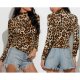 Mock Neck Leopard Print Ruched Blouse Top 88211592458# Mock Neck Leopard Print Ruched Blouse Top 88211592458#