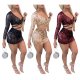 Women's Sequin Dress Criss Cross Two Piece Set 88211592469# Women's Sequin Dress Criss Cross Two Piece Set 88211592469#
