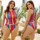 Rainbow Stripe Tankini Swimsuit Plus Size 88211592503# Rainbow Stripe Tankini Swimsuit Plus Size 88211592503#