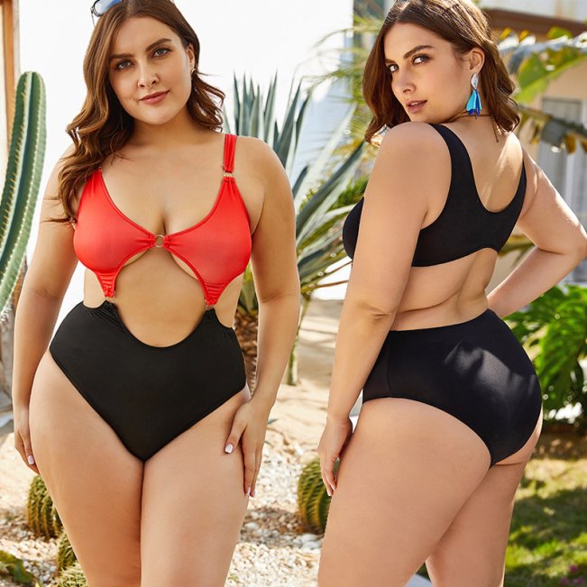 Contrast Color Cutout Swimwear 88211592504#