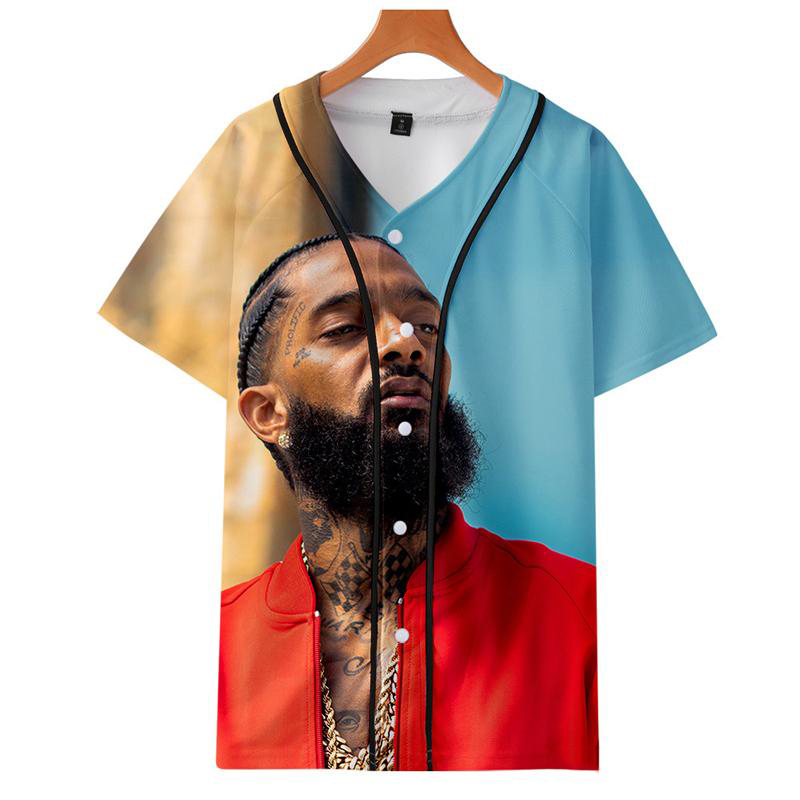 Fashion Print Nipsey Hussle Souvenir Baseball Jersey Hoodie Hot Seller Rappers T-shirt Hip Hop Art Men Women Graphic Tee Unisex 8467192518#