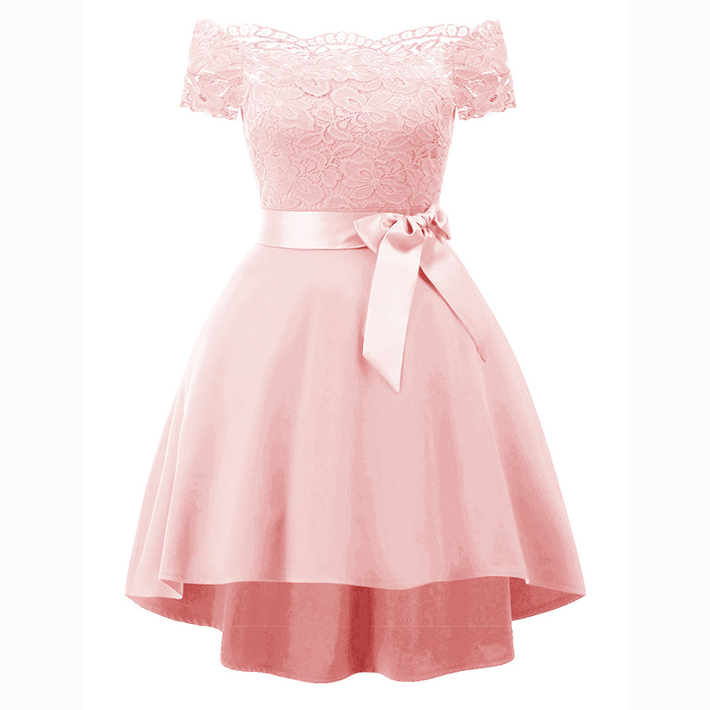 Off Shoulder Women's A Line Dresses Short Bridesmaid Dresses 8505905976#