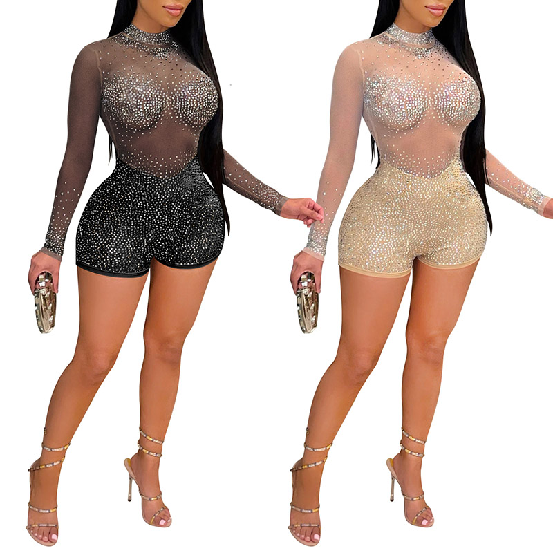 All Over Rhinestones Playsuit #88211592196
