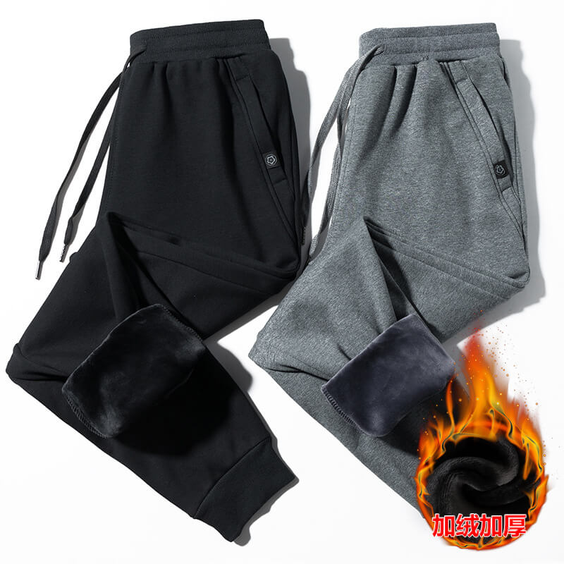 Faux Fur Inside Drawstring Sweatpants 88211592418#