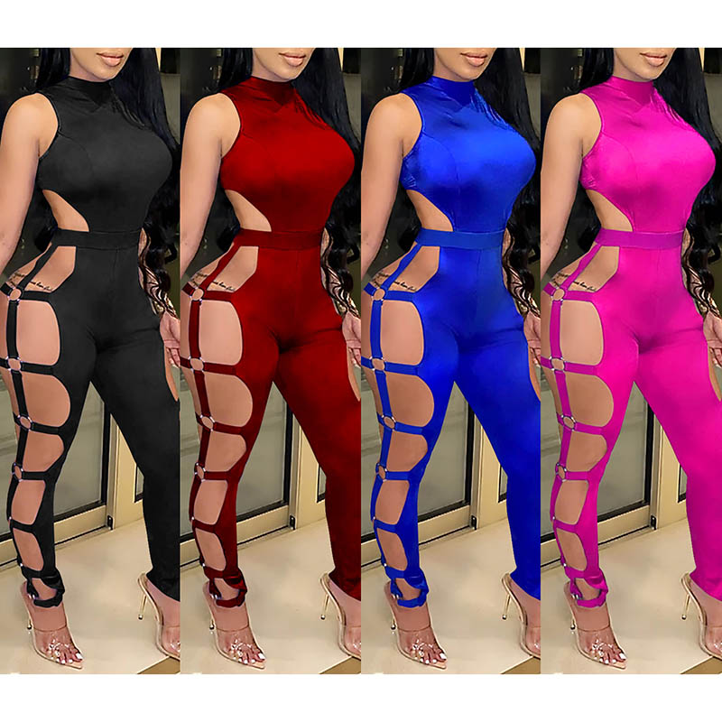 Hollow Out Open Back Jumpsuit 88211592461#